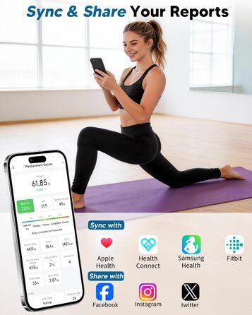 Ваги для тіла Arboleaf з USB зарядкою: аналіз жиру, м'язів, BMI та 14 показників. Цифрові ваги до 180 кг з LED-дисплеєм