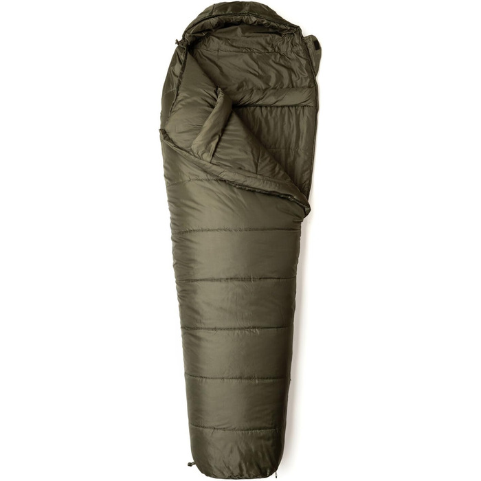 Сплячий мішок Snugpak Sleeper Lite WGTE - спальний мішок-кокон з ізоляцією Isofibre, регульованою капюшоном, плечовим ременем, двосторонньою блискавкою, захистом від гризунів, для кемпінгу та холодної погоди (оливковий, блискавка зліва)