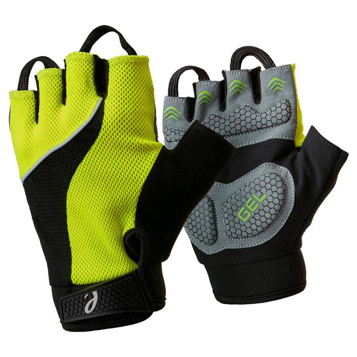 Велоперчатки Urban Fingerose з гелевими вставками 7 мм та зручним зніманням (HiVis, M)