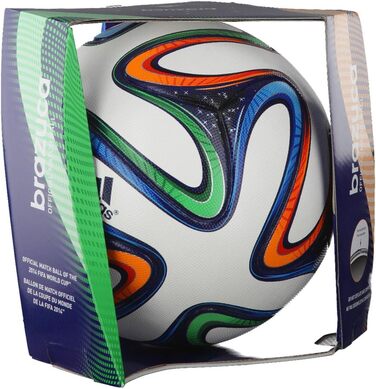 Офіційний футбольний м'яч adidas Brazuca, розмір 5, білий/синій/кольоровий