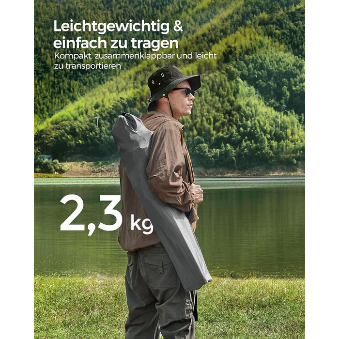 Крісла для кемпінгу SONGMICS, складані, для відпочинку на природі, зручні, з підлокітниками та тримачем для напоїв, стабільний каркас, вантажопідйомність 120 кг, 2 шт. (Шифер сірий)
