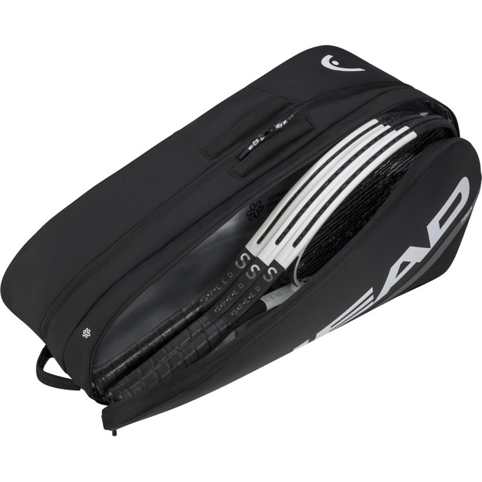 Тенісна сумка HEAD Tour Racquet Bag L, чорна/біла