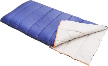 Спальний мішок Amazon Basics 4 сезони, для холодної та теплої погоди, для кемпінгу та піших прогулянок, прямокутний, блакитний