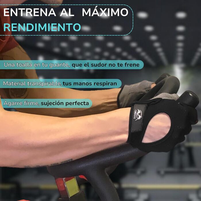 Фитнес рукавички для кросфіту, чоловічі та жіночі, дихаючі, з неслизьким покриттям та підкладкою (Чорний, L)