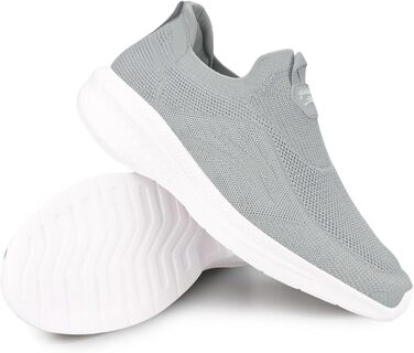 Чоловічі кросівки без шнурівків Slip-on, сірий, розмір 41 EU. Легкі, дихаючі, зручні спортивні кросівки для повсякденного носіння та бігу.