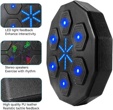 Електронна боксерська машина-мішень з підсвіткою, Bluetooth та сенсорами, для тренувань, з дорослими рукавичками