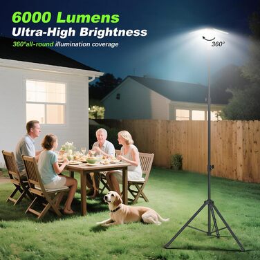 Налобний ліхтар-ліхтарик кемпінговий, 14000 mAh, LED, 6000LM, IPX5, вологостійкий, чорний