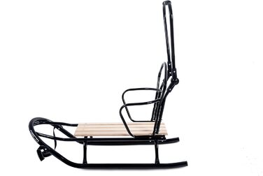 Металевий санний Oslo з спинкою, ременями безпеки, ручкою для штовхання та мішком для ніг. Ідеальний дитячий санки для дітей та дорослих. Витримує до 120 кг (O6 - без мішка для ніг)