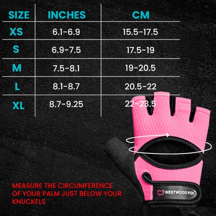 Фитнес-рукавички Westwood Fox для жінок та чоловіків: дихаючі рукавички для важкої атлетики, фітнесу, велоспорту та тренувань з товстою підкладкою та захистом долоні, рожеві, розмір M