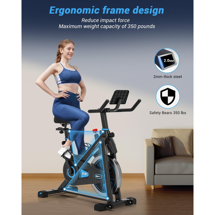 Велотренажер DMASUN 8715C з магнітним опором, велоергометр з LCD-дисплеєм, фітнес-велосипед для дому, до 160 кг