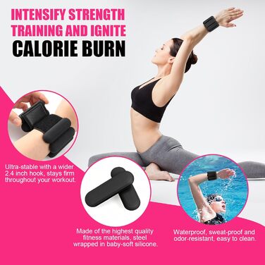 Набір обтяжень для зап'ястя та щиколотки (2 шт, по 0,5 кг) для фітнесу, йоги, танців, пілатесу, ходьби (чорний)