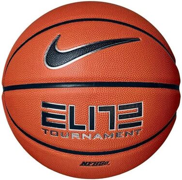 Баскетбольний м’яч Nike Elite Tournament 7, амбер/чорний/металік срібло, для дорослих, універсальний