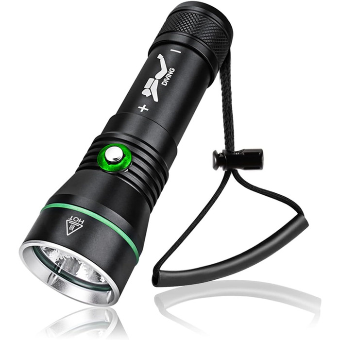 Підводний ліхтар WINDFIRE 8000 Люмен, водонепроникний, 3 режими, для снорклінгу та нічного дайвінгу, з акумулятором