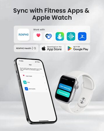 Інтелектуальна вага RENPHO з BMI та аналізом складу тіла: жир, м'язова маса, 18 показників, Wi-Fi, Bluetooth, перезаряджувана, Elis Evo