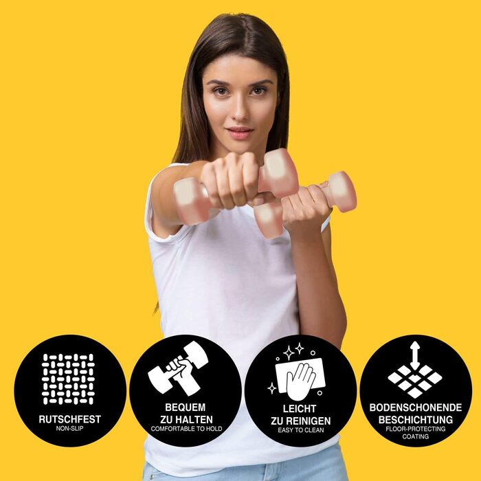 Гантелі Body & Mind 2 шт. по 3 кг, таубенграй, для фітнесу та тренувань вдома