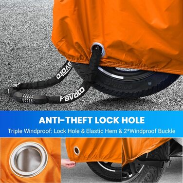 Водонепроникний чохол для мотоцикла Favoto з UV-захистом, XXL (245x105x125 см)