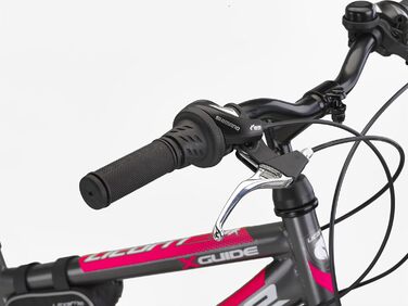 Гірський велосипед Licorne Bike Guide Premium 24 дюйми, 21 швидкість, для дівчат, хлопців, чоловіків та жінок, антрацит