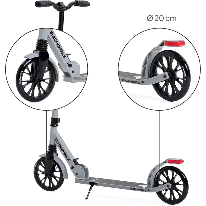 Самокат міський BLACKWHEELS Zoom City-Scooter 200мм, алюмінієвий, складний, з амортизатором, регульований кермо, бежевий
