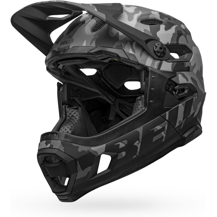 Велошолом BELL Super DH MIPS, розмір M (55-59 см), матовий/глянцевий чорний камуфляж