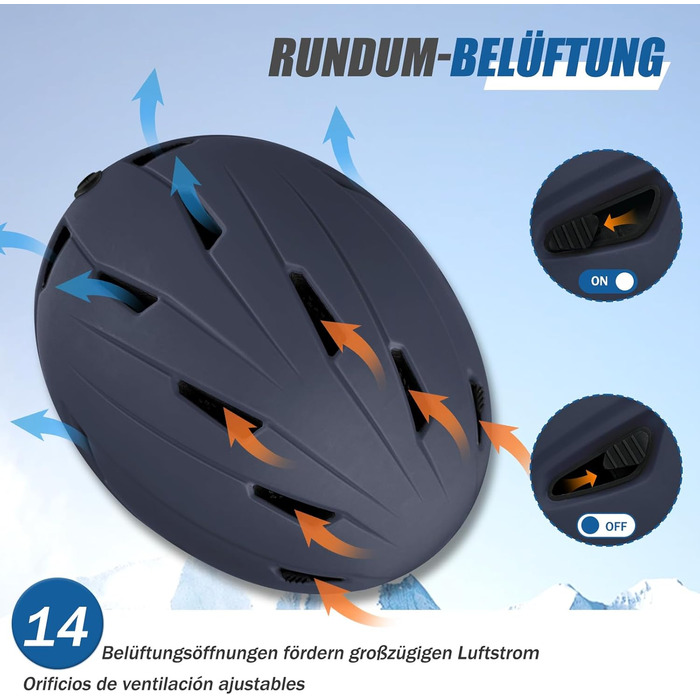 Шолом для лижного спорту та сноуборду Skihel Kit з маскою, білий (темно-синій, L), UV400, PC-шкірка, регульований, унісекс