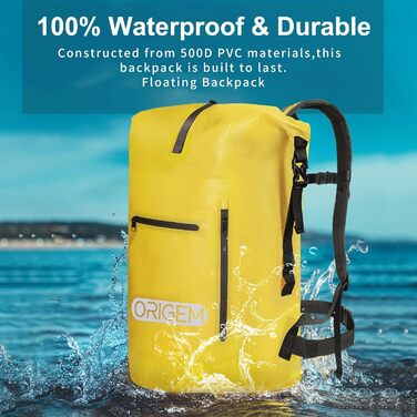 Водонепроникний рюкзак Origem Rolltop 55L: для каякінгу, риболовлі, дайвінгу та повсякденного використання