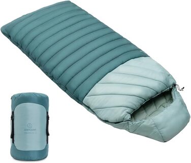 Спальний мішок Justcamp Melvin XXL 4 сезони для дорослих, м'ятний колір