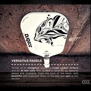 Ракетка для піклболу The Queen Carbon Fiber, карбонова поверхня, захисна обгортка, сертифікована USA Pickleball
