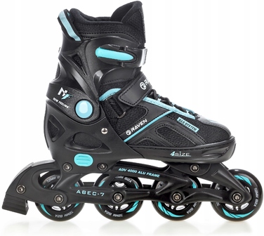 Регульовані ролики RAVEN Pulse Black/Cyan, розмір 37-40