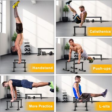 Паралелетки Kipika для віджимань та зворотних віджимань, фітнес-паралелетки для гімнастики, силових тренувань, витримують до 272 кг, регульована висота