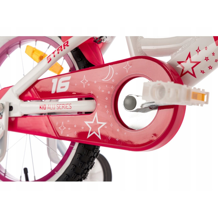 Дитячий алюмінієвий велосипед Karbon Star 16'' білий для дівчинки, 9 кг