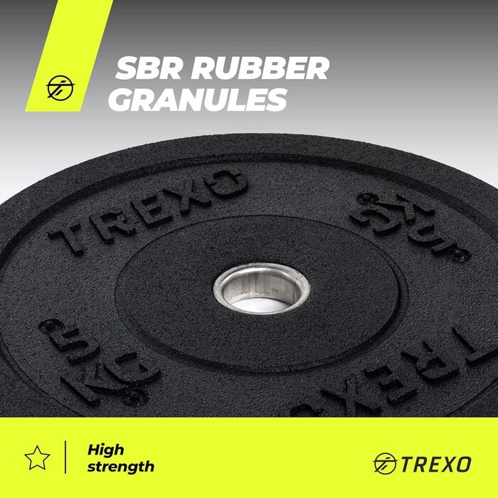 TREXO Олімпійський бампер-диск 0,5 кг для штанги, гума, 50 мм, для кросфіту та тренувань