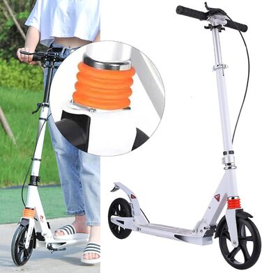Самокат Vinnyooc Kickscooter складаний, з ручним гальмом, для дітей і дорослих, міський, колеса 200 мм, регульована висота