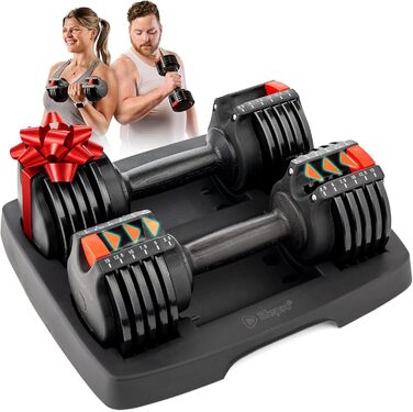 Регульовані гантелі Lifepro 6-в-1 - 15/25/43/55/90 кг для дому та фітнесу