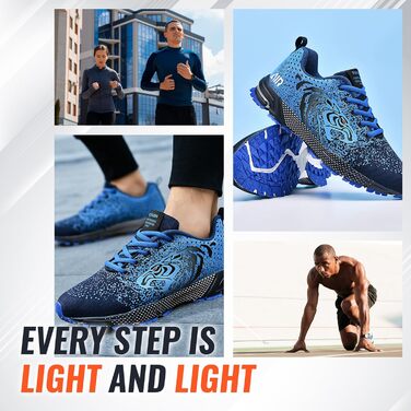 Чоловічі кросівки ASHION: спортивні, дихаючі, для бігу та повсякденного носіння (46 EU, A Blau)