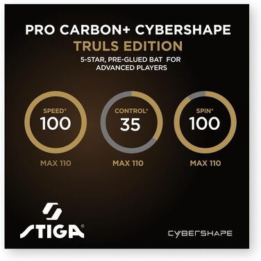 Пінний стіл STIGA Pro Carbon Plus Cybershape Truls Edition - професійний, 5 зірок, Touch Carbon, ITTF, для атакуючих гравців