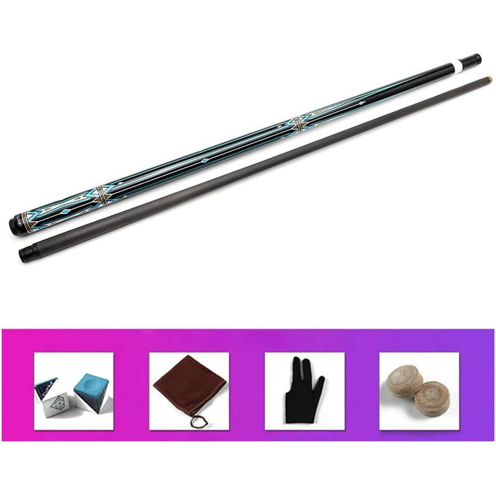 Біліардна кій Cuppa Technology з карбоновим штоком низької дефлекції, чорний кейс, 12.5 мм, TY4CU