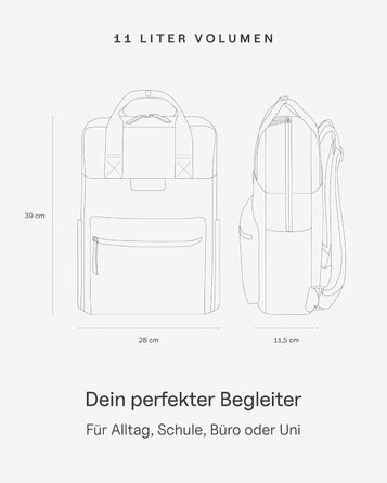 Рюкзак Kapten & Son Bergen 11 л чорний, водостійкий, мінімалістичний, скандинавський стиль, веганський, з переробленого PET для університету, школи, роботи та подорожей