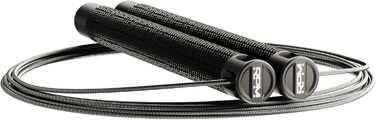 RPM Comp4 - Преміум-стрибкове канат для професіоналів. Алюмінієві ручки, регульована довжина, швидка ротація для Double Unders. Ідеально для функціонального фітнесу та фітнес-тренувань. Колір: True Black