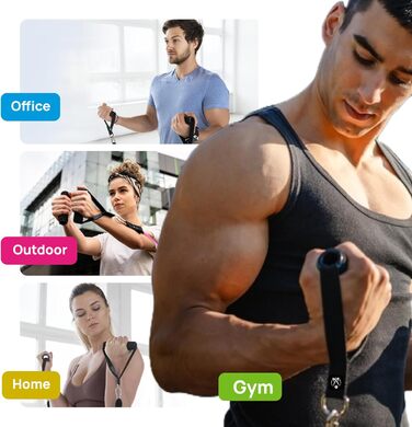 Набір еспандерів Inevifit для фітнесу: тренувальні гуми для силових тренувань, йоги, пілатесу, з анкером, ручками, ременями для щиколоток та сумкою