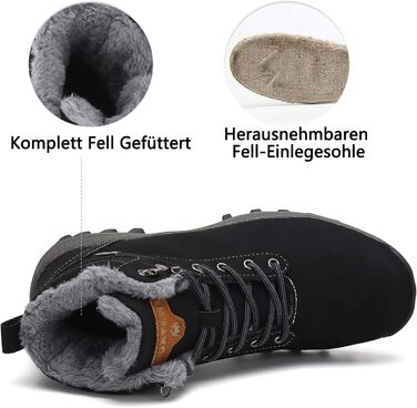 Зимові черевики для чоловіків та жінок. Теплі зимові чоботи Outdoor. Чорні черевики для снігу, 40 EU