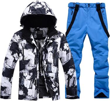 RIUIYEE Комплект чоловічий: куртка та штани для катання на лижах та сноуборді, тепла, з підігрівом, для зимових видів спорту, XXL
