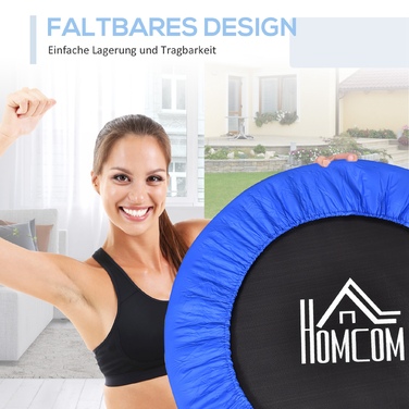 HOMCOM Fitness Trampoline Ø91 см Міні-батут з нековзними ногами Батут 100 кг з навантаженням для дорослих Батут для стрибків у приміщенні на вулиці | Аосом