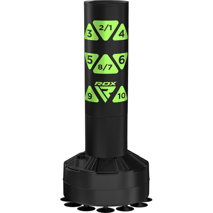 Дитячий боксерський мішок RDX Junior Standboxsäcke з підставкою, рукавички для тренувань, MMA, кікбоксинг, бокс, бойові мистецтва, муай-тай, партнер для ударів, мішки для ударів, мішки-трансформери, всмоктуючий фут (багатофункціональний), зелений, 4FT