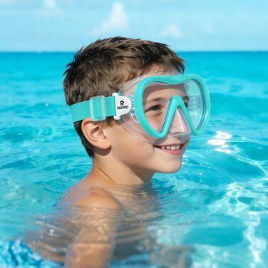 Дитяча маска для плавання Taucherbrille Kinder (4-6 років) з панорамним оглядом 80°, антифог, антипротікання, зелений колір