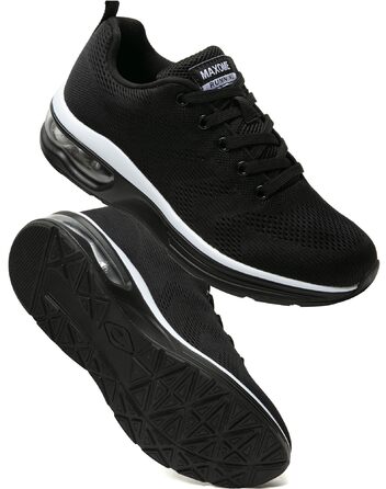 Жіночі кросівки для фітнесу та бігу Laufschuhe (42 EU, чорно-білі) з амортизацією та підтримкою стопи