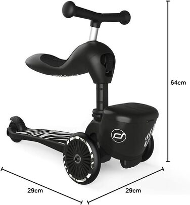 Біговел Scoot & Ride Highwaykick 1 Lifestyle з сидінням та кошиком (зебра)