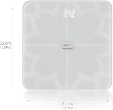 Medisana BS 450 Connect – цифрова вага для тіла, жирові та водні показники, аналіз м'язової маси й кісткової тканини, з додатком, чорна