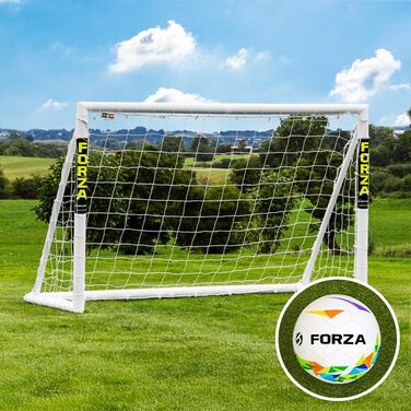 Ворота футбольні FORZA 3,7м x 1,8м - всепогодні, для саду, швидко встановлюються. В комплекті: м'яч, торці, сумка