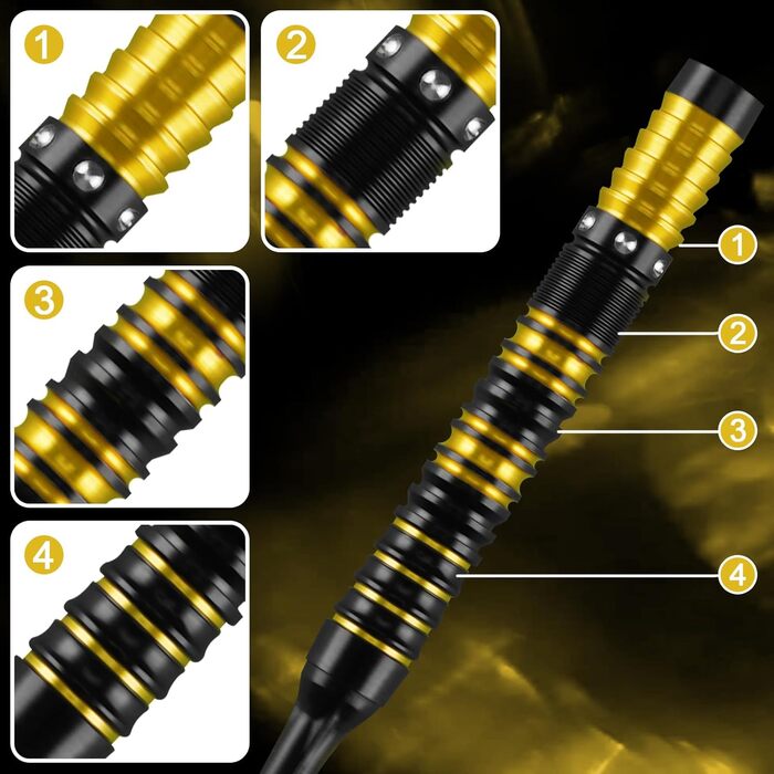 Дарти WIN.MAX Tungsten 90% - 3 шт, 18 г, професійні (золоті)