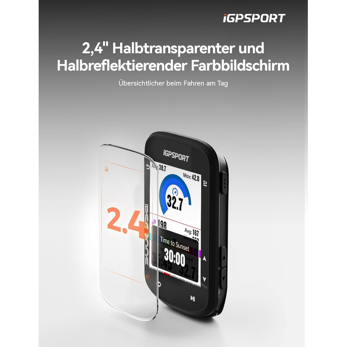 Велокомп'ютер GPS iGPSPORT BSC200S бездротовий з маршрутизацією, ANT+, Bluetooth